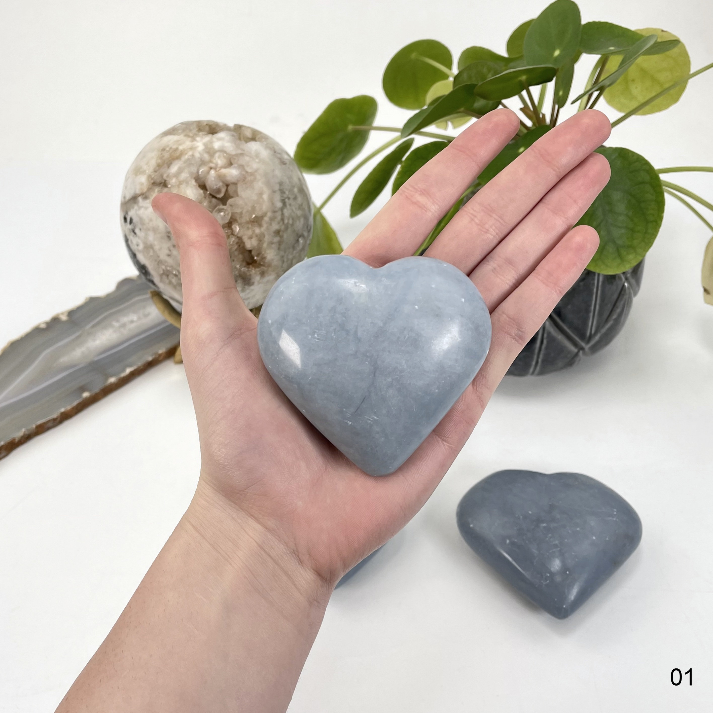Angelite Crystal Heart - You Choose