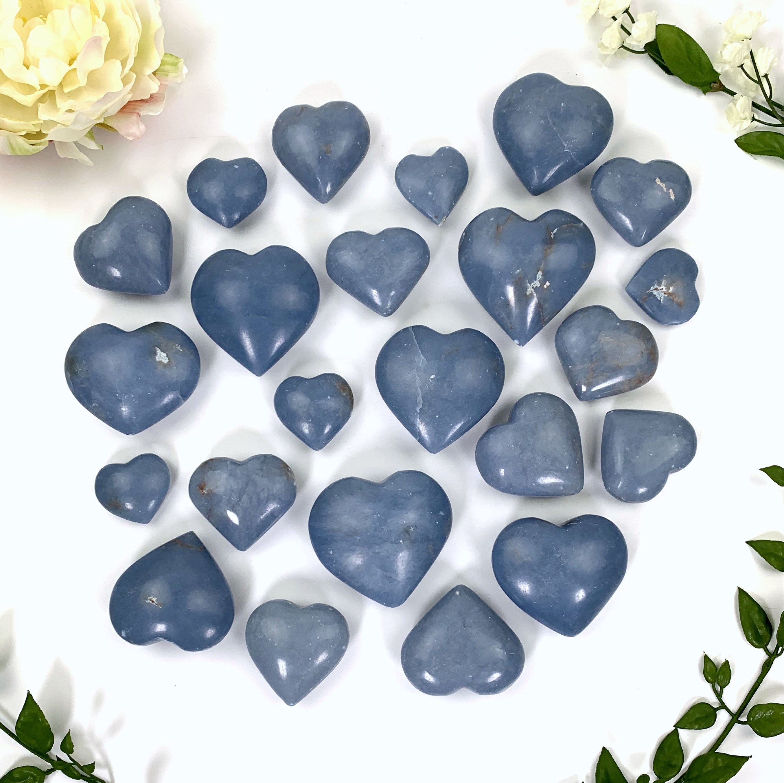 Crystal Hearts Angelite Polished Hearts Wholesale Crystals And Minerals