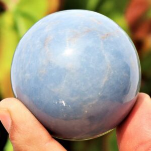Angelite Crystal Sphere: 50MM Natural Gemstone, Spiritual Decor Angelite Crystal Sphere: 50MM Natural Gemstone, Spiritual Decor