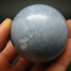 Fine Angelite Angellite Sphere Ball From Peru - 1.8" Fine Angelite Angellite Sphere Ball From Peru - 1.8"
