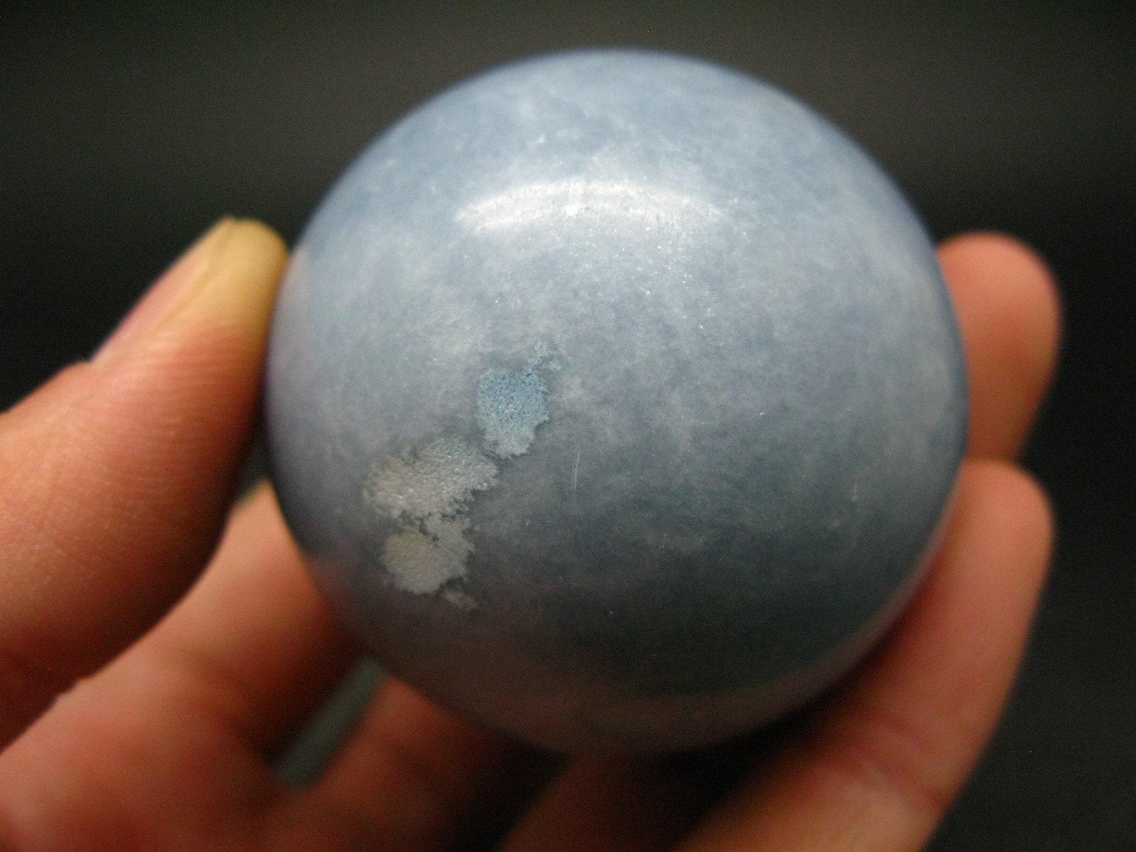 Fine Angelite Angellite Sphere Ball From Peru - 1.8" Fine Angelite Angellite Sphere Ball From Peru - 1.8"