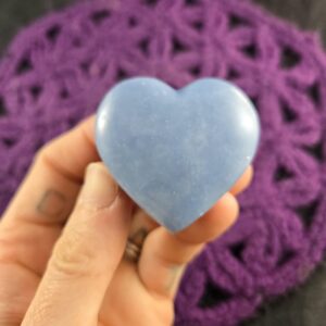 Angelite Heart Crystal Polished Stones Pocket Crystals Natural Blue Anhydrite Unique Peru carving carved shaped Angelite Heart Crystal Polished Stones Pocket Crystals Natural Blue Anhydrite Unique Peru carving carved shaped