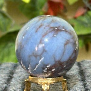 Mini Angelite Crystal Sphere: 55MM Blue Gemstone Decorative, Healing Chakra Stone Mini Angelite Crystal Sphere: 55MM Blue Gemstone Decorative, Healing Chakra Stone