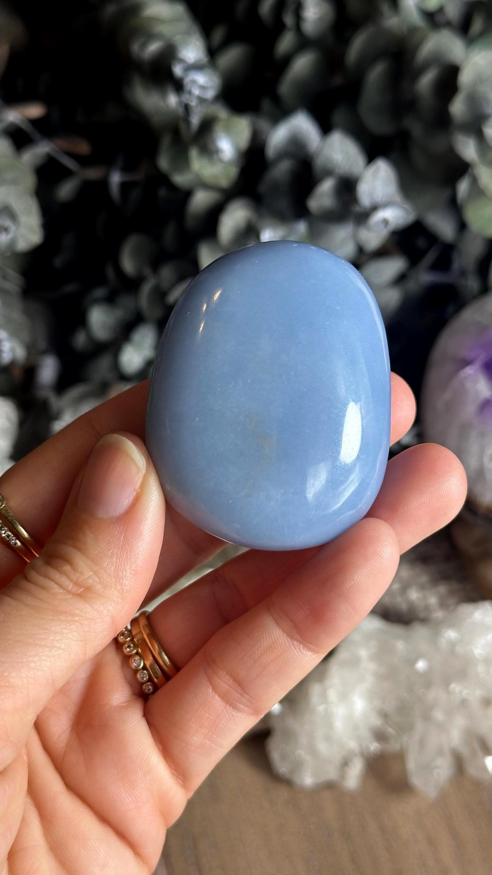 Angelite Palm Stone Angelite Palm Stone