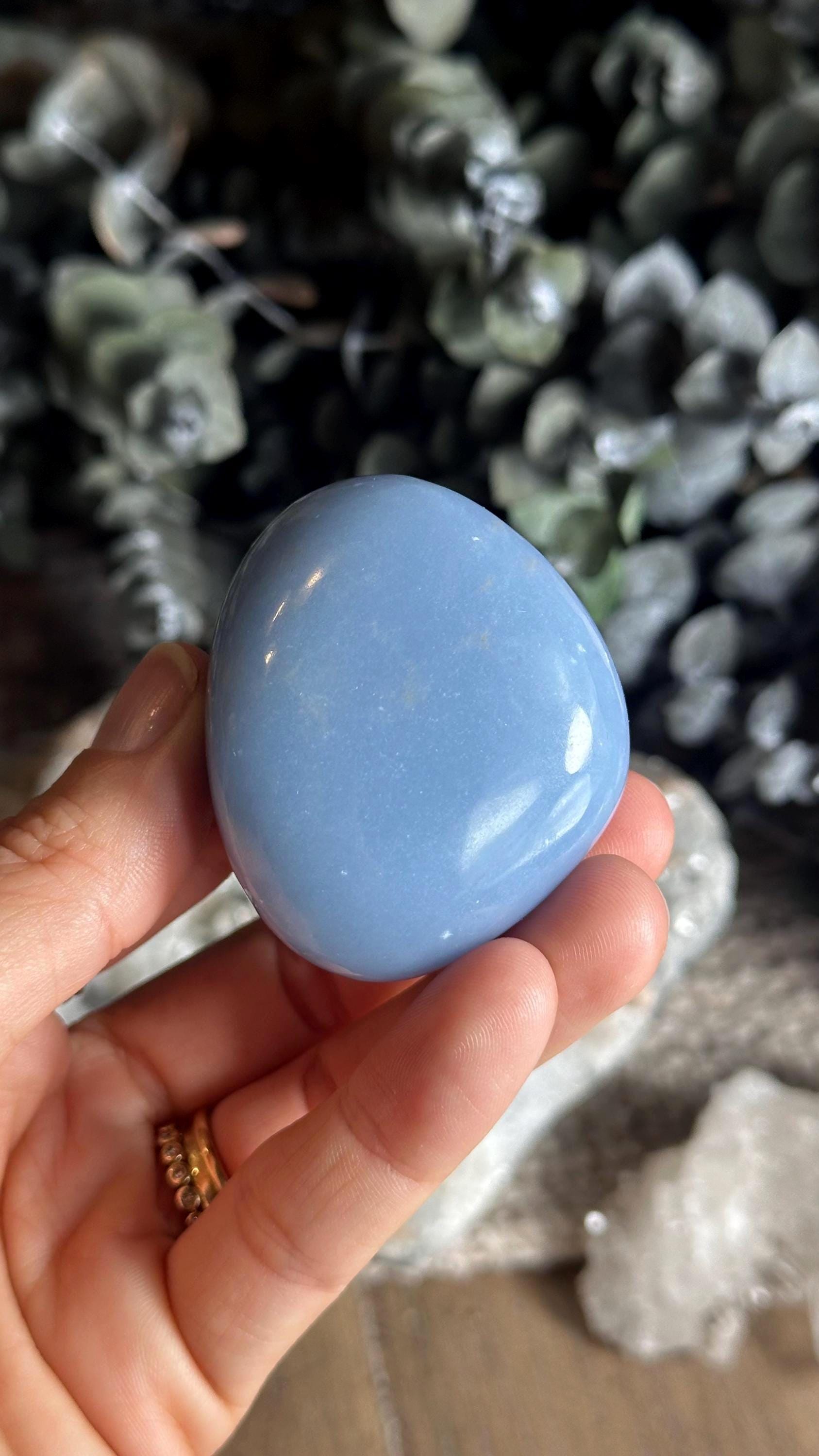 Angelite Palm Stone