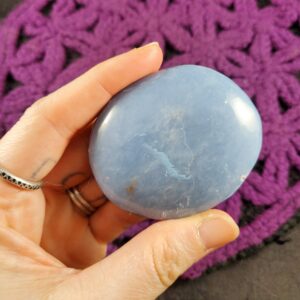 Angelite Palmstone Gallet Crystal Palm Stones Crystals Natural Blue Anhydrite Unique Peru Angelite Palmstone Gallet Crystal Palm Stones Crystals Natural Blue Anhydrite Unique Peru