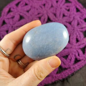 Angelite Palmstone Gallet Crystal Palm Stones Crystals Natural Blue Anhydrite Unique Peru Angelite Palmstone Gallet Crystal Palm Stones Crystals Natural Blue Anhydrite Unique Peru