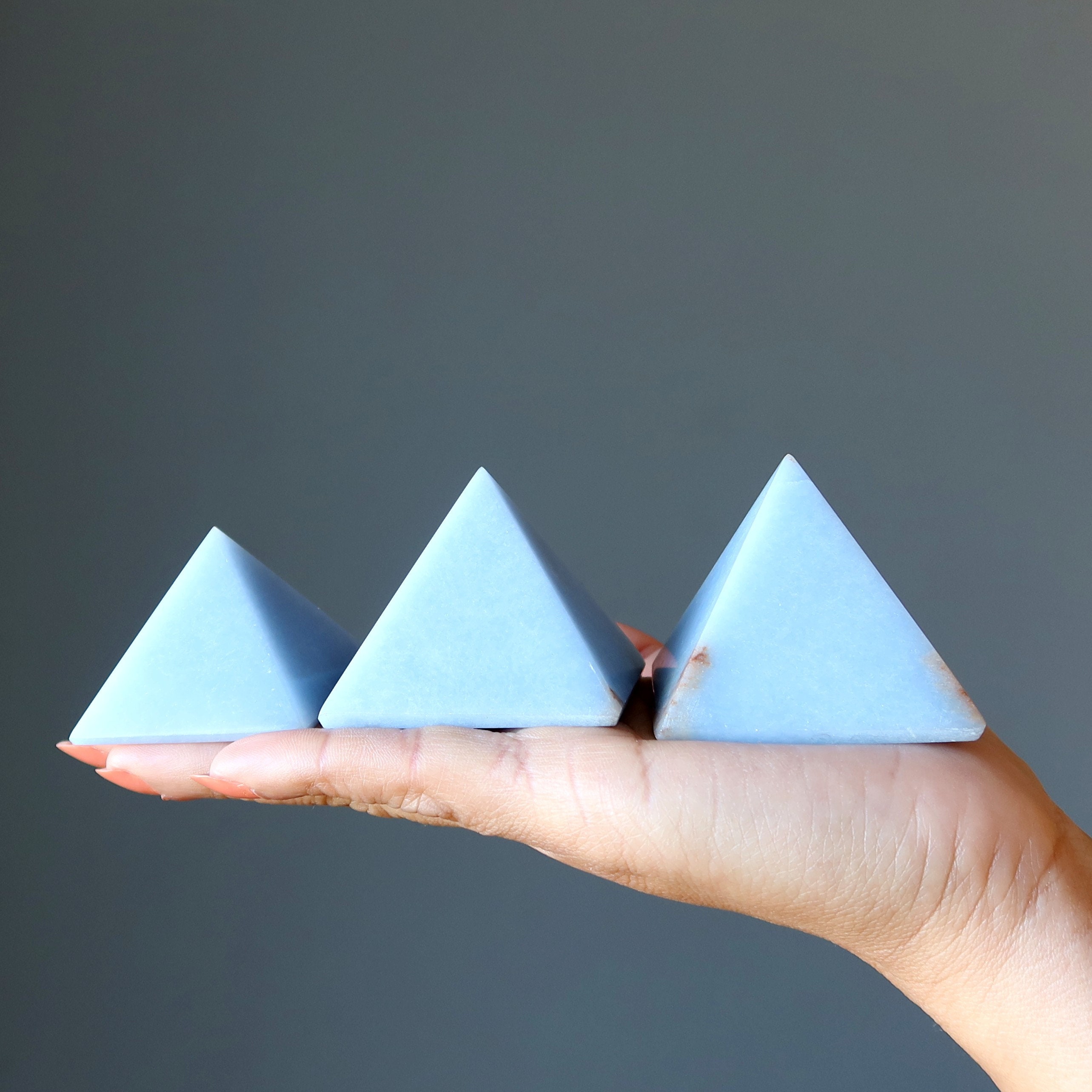 Angelite Pyramid Ascend To The Angels Spiritual Blue Crystal