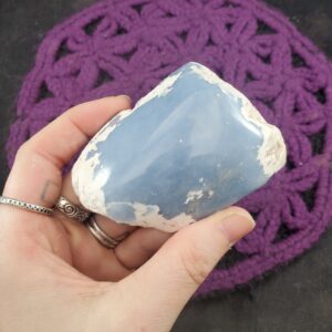 Angelite Top Polished Crystal Freeform Large Stones Crystals Natural Blue Anhydrite Unique Display Peru Angelite Top Polished Crystal Freeform Large Stones Crystals Natural Blue Anhydrite Unique Display Peru