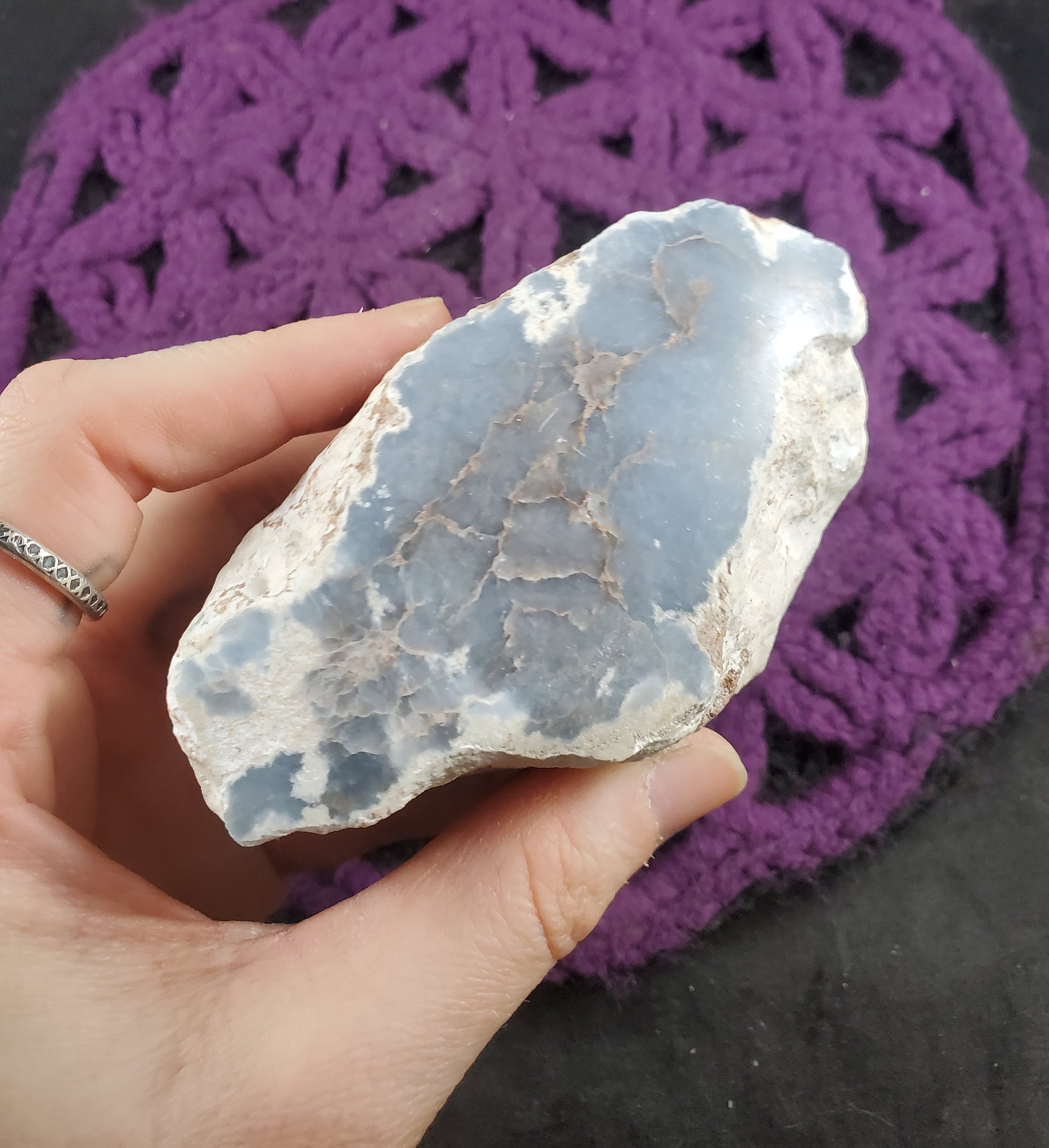 Angelite Top Polished Crystal Freeform Large Stones Crystals Natural Blue Anhydrite Unique Display Peru