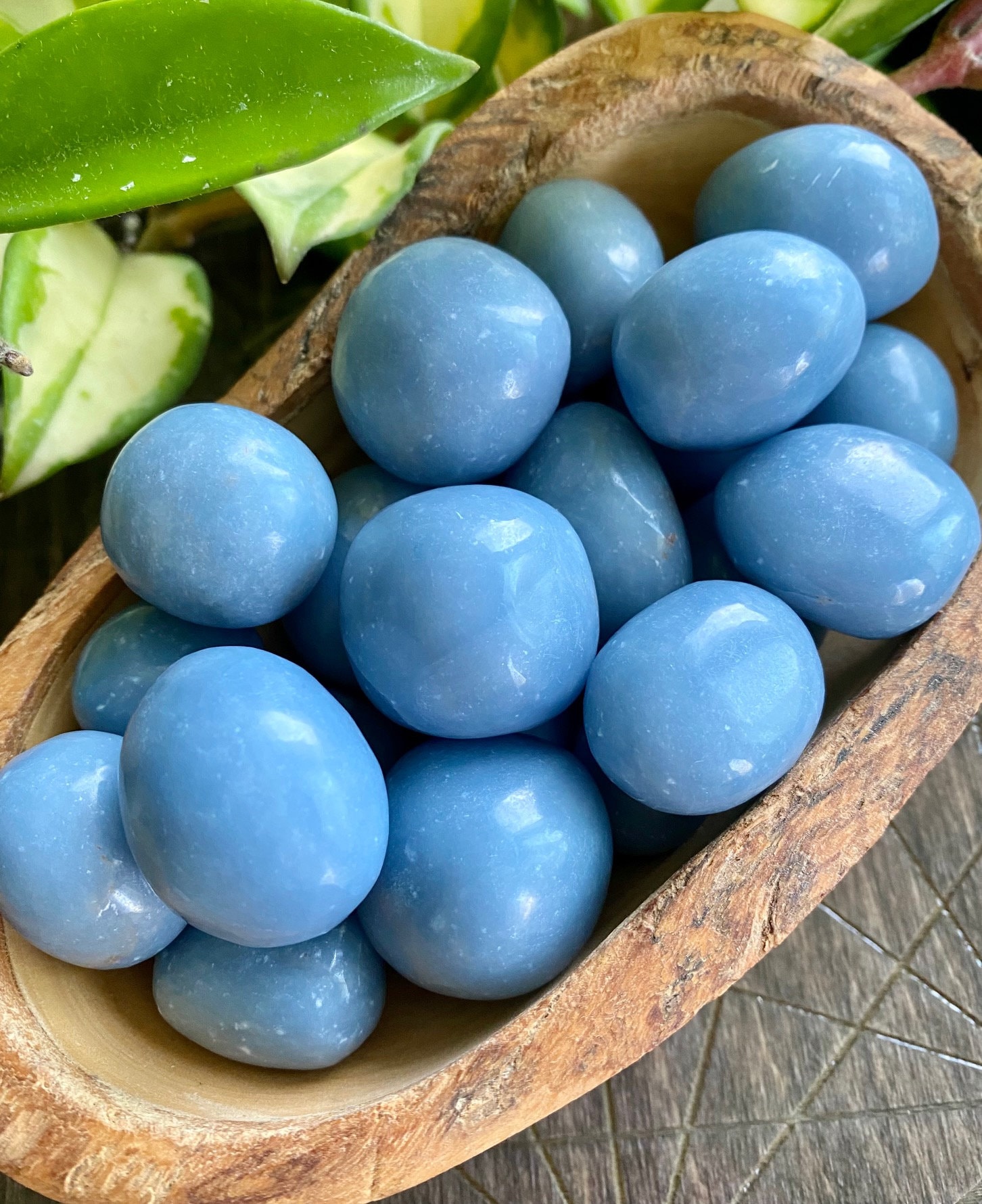 Angelite Tumbled Stone , Angel Gemstone Crystal Angelite Tumbled Stone , Angel Gemstone Crystal