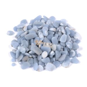 Matte Angelite Chips Crushed Tumbled Stone Crystal Healing Embellishments 100 Grams Matte Angelite Chips Crushed Tumbled Stone Crystal Healing Embellishments 100 Grams
