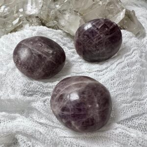 Polished Purple Anhydrite (Angelite) Tumbled Palm Stone - The Stone for Awareness Polished Purple Anhydrite (Angelite) Tumbled Palm Stone - The Stone for Awareness