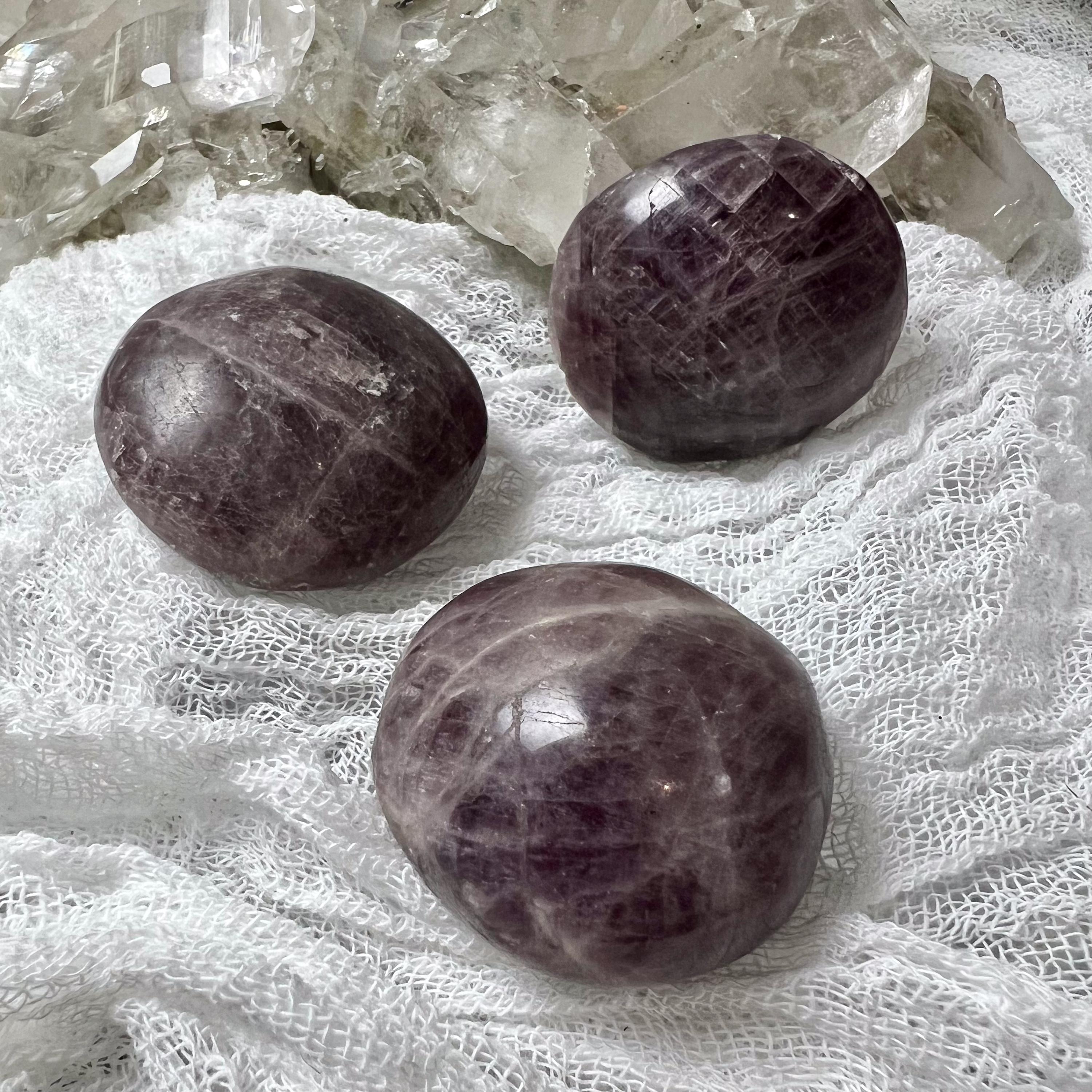 Polished Purple Anhydrite (angelite) Tumbled Palm Stone - The Stone For Awareness
