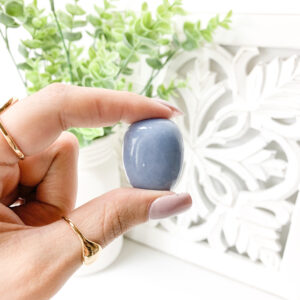 Angelite Tumbled Stone: Blue Healing Crystal