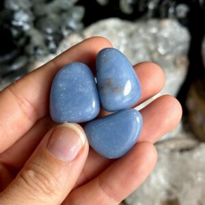 Tumbled Angelite Stone, Chakra Balancing Crystal Tumbled Angelite Stone, Chakra Balancing Crystal