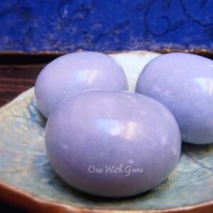Angelite Tumbled Stone, Reiki Infused Healing Crystals, Communication, Throat Chakra, Intuitively Chosen Angelite Tumbled Stone, Reiki Infused Healing Crystals, Communication, Throat Chakra, Intuitively Chosen