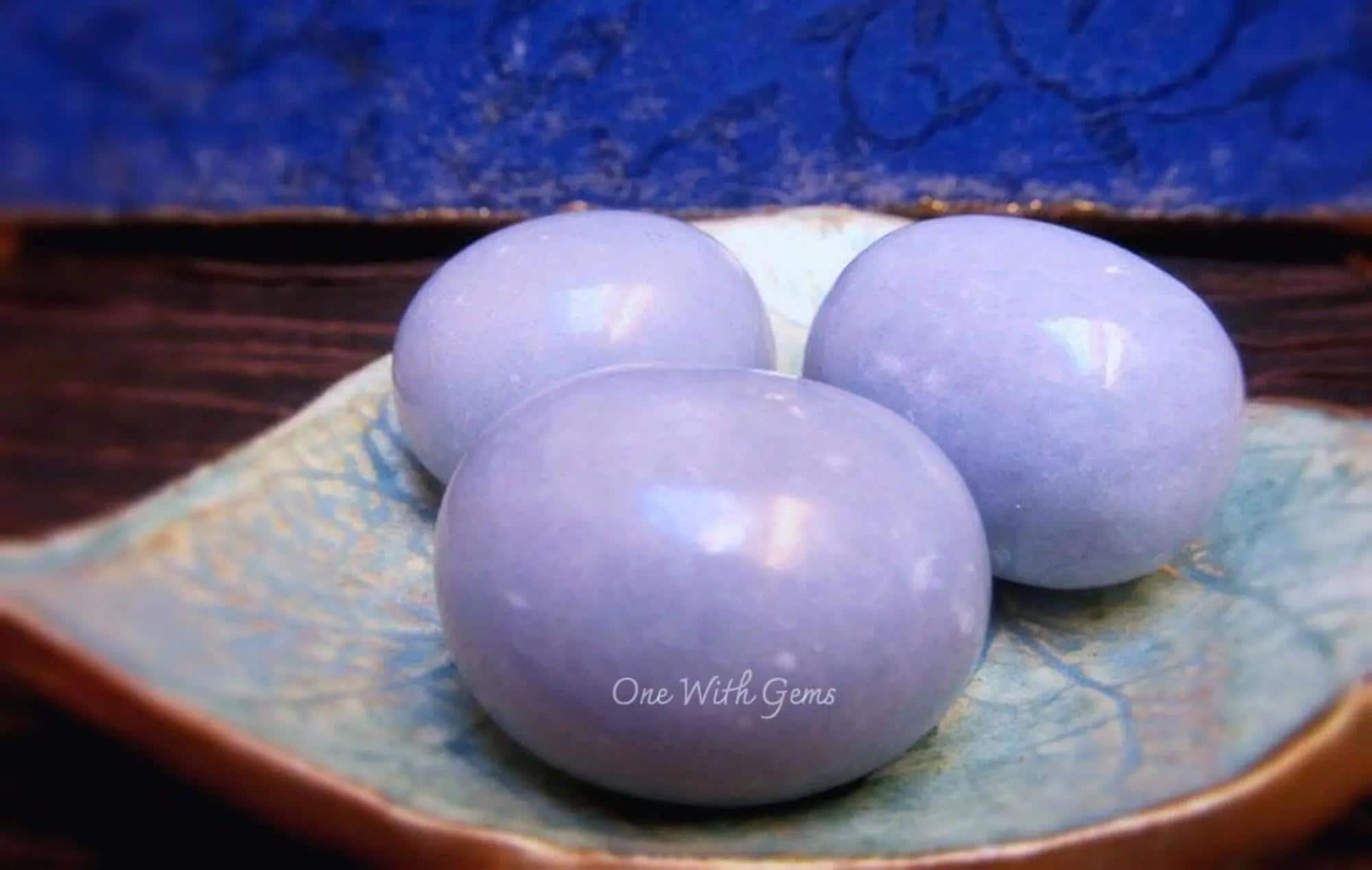 Angelite Tumbled Stone: Reiki Infused Healing Crystals
