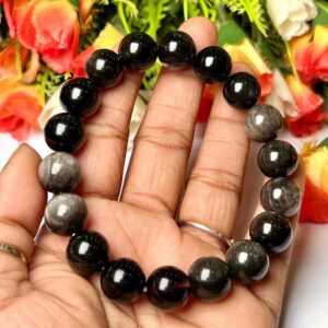 Men's 12 MM Apache Tear Stone Bracelet| Jewelry for Men