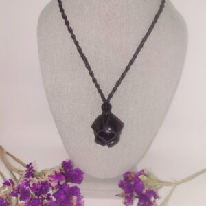 Apache Tears Obsidian - Black Apache Tears Obsidian Crystal Pendant Necklace - Protection & Forgiveness Stone - Aura Protection!