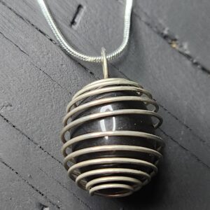 Obsidian "Apache Tear" Tumbled Necklace from Arizona