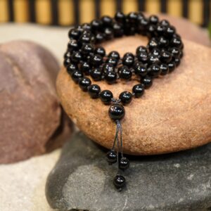 Star Ferrosilite Mala Necklace • Star Ferrosilite Bracelet • Mala for Grief • Mala for Protection • Mala for Emotional Healing • 8mm • 2733