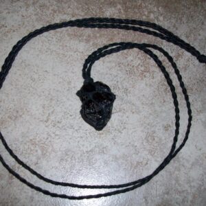 Apache Tear Braided Necklace