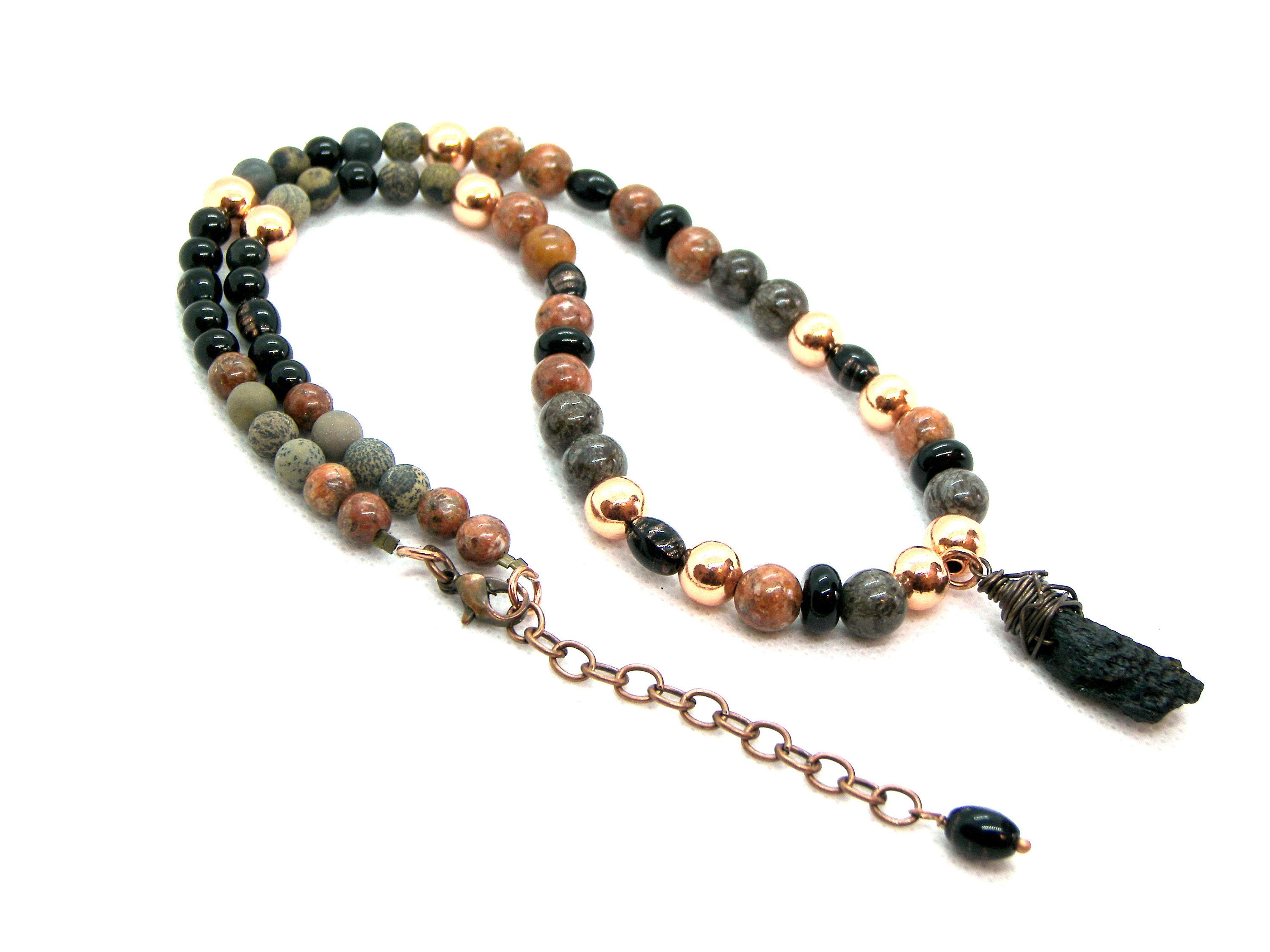 Tektite, Obsidian Apache Tears Pendant Necklace