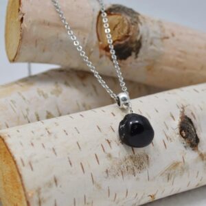 Tumbled Apache Tears Necklace: Black Obsidian Protection Stone Tumbled Apache Tears Necklace: Black Obsidian Protection Stone