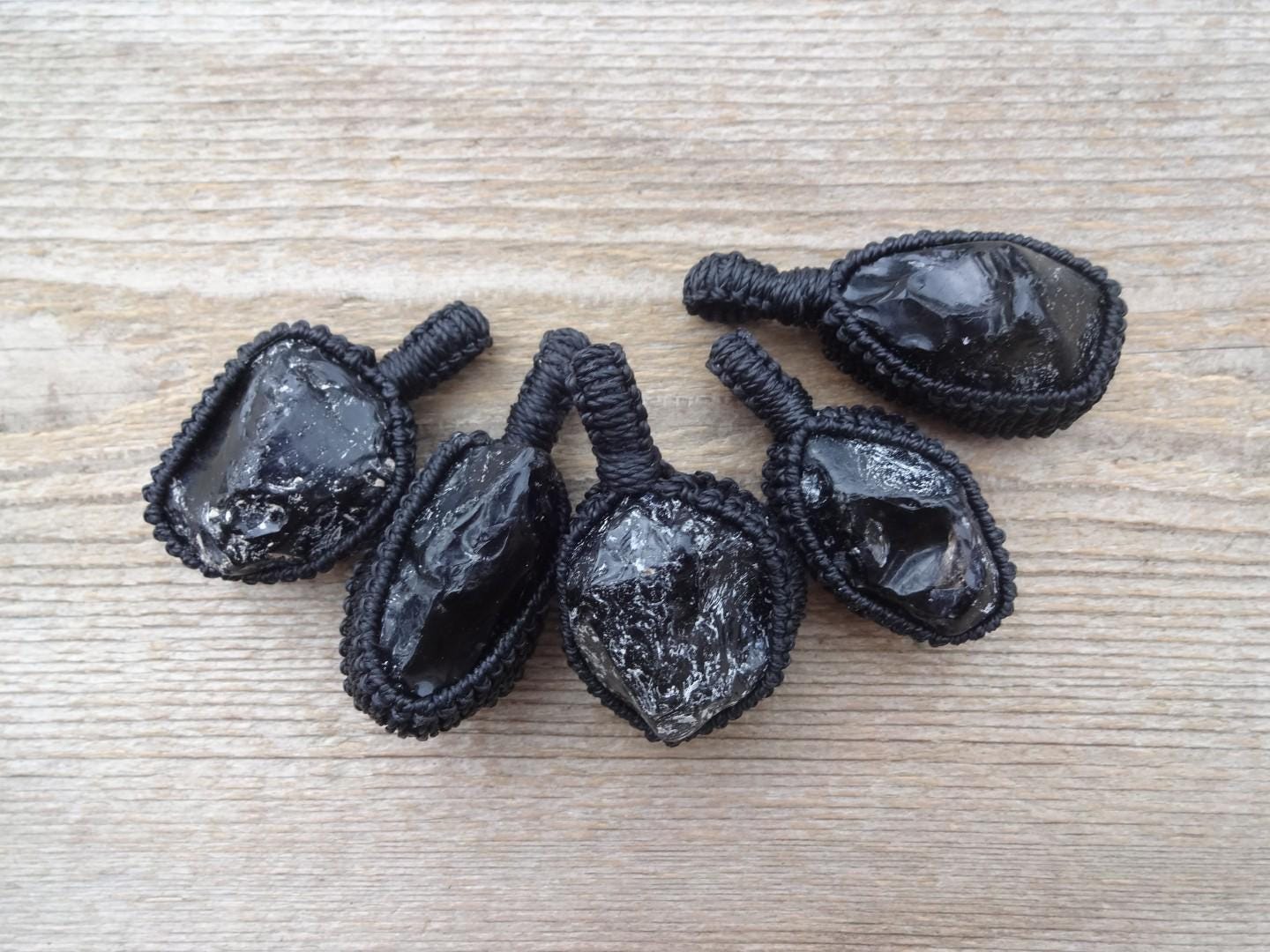 Apache Tears Necklace, Raw Stone Pendant, Black Obsidian Stone Necklace, Protection Necklace, Mens Jewelry, Raw Stone Necklace, Black Stone