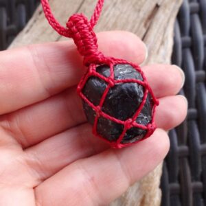 Apache Tears Obsidian Necklace / Dragon Glass Pendant Volcanic Rock