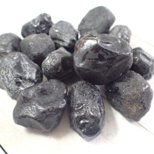 2 Pcs Natural Apache Tears Raw Crystal Stones - Textured Natural Stones - Black Apache Tear Raw Stones - 1x1x.5 Inches Apache #RWSTN#1003