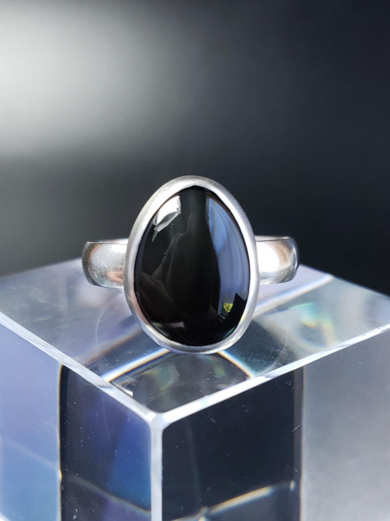 Sterling Silver Apache Tear Ring