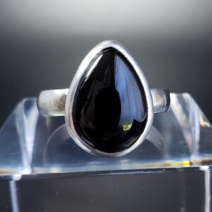 Sterling Silver Apache Tear Ring