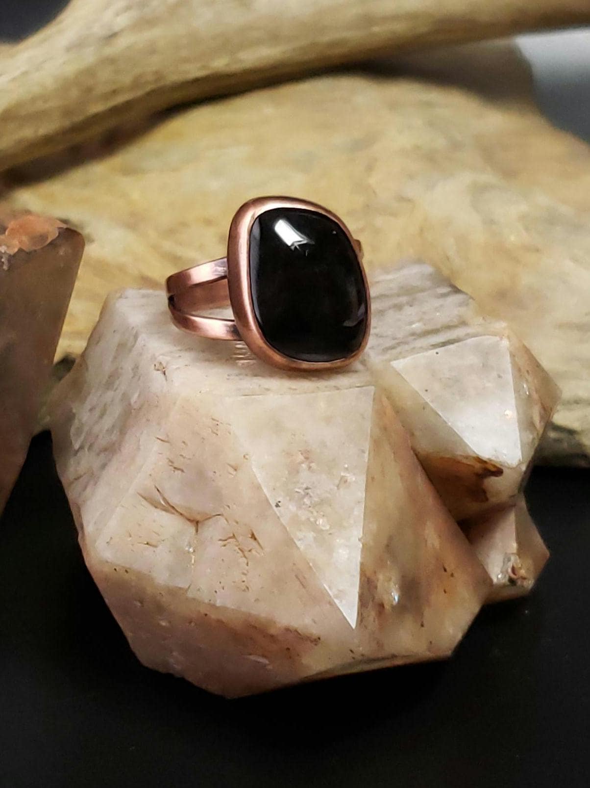 Apache Tear Obsidian Ring Apache Tear Obsidian Ring