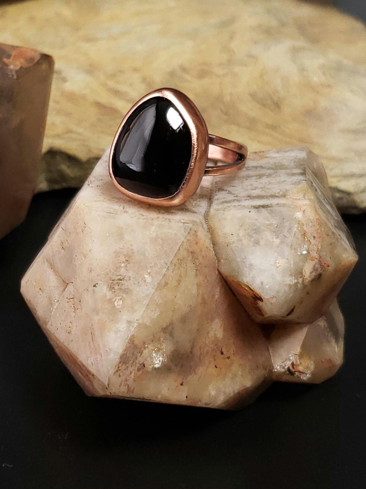 Apache Tear Obsidian Ring Apache Tear Obsidian Ring
