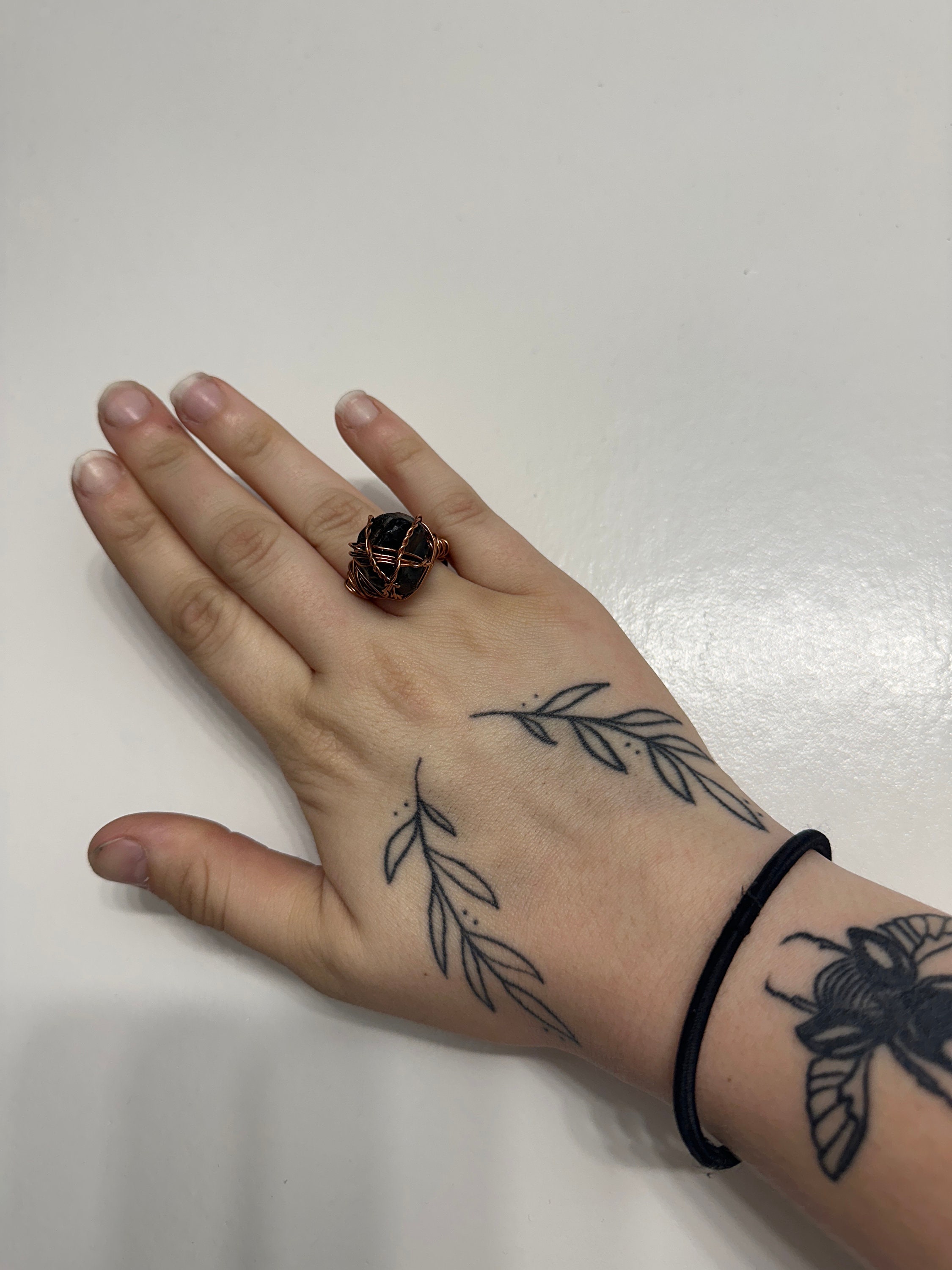 Wire Wrap Apache Tear Ring Wire Wrap Apache Tear Ring