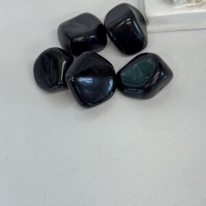 Medium tumbled Apache tear drop pocket stone - crystal - quartz - mineral - black obsidian