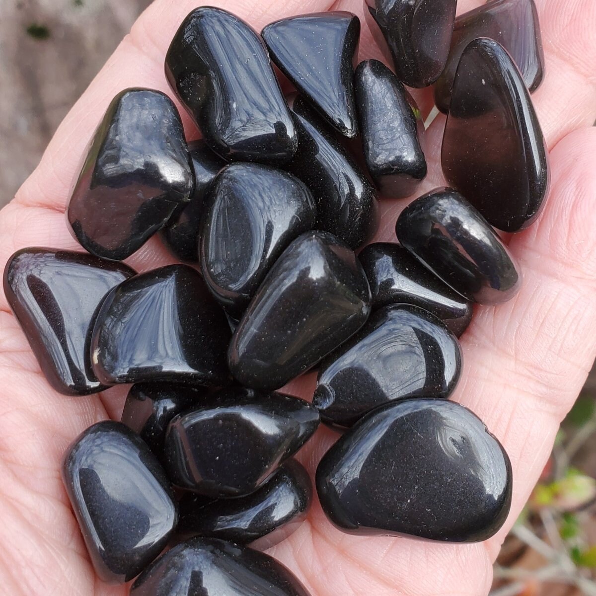 Apache Tear Tumbled Stones, Natural Obsidian Crystals, Black Apache Tear For Protection And Balance, Polished Pocket Healing Crystals