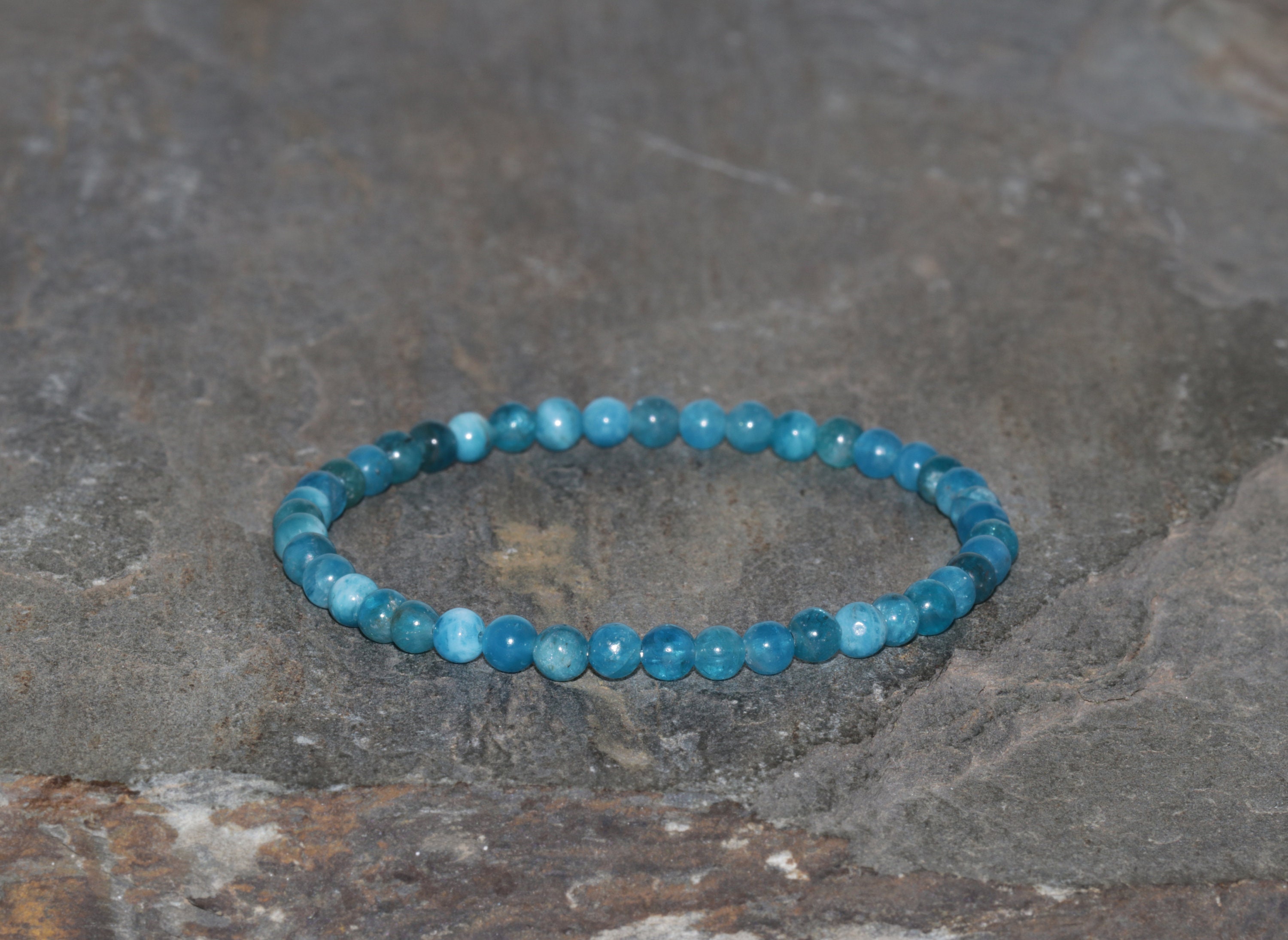 4mm Blue Apatite Bracelet, Genuine Apatite Bracelet, Blue Beaded Bracelet,apatite Mens Beaded Bracelet,apatite Jewelry,bead Bracelet Women