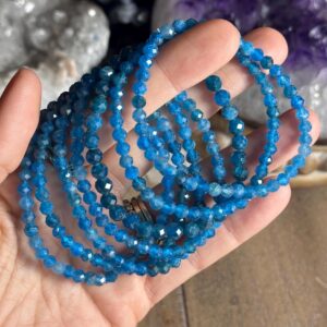 5mm Faceted Apatite Bracelet: Crystal Gemstone Boho