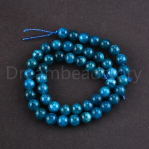 Natural Apatite Beads For Bracelet Making Good Quality Aaaaa Blue Healing Gemstone Beads Bulk Supply