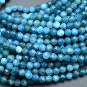 Natural Apatite Faceted Round Beads,2mm/3mm/4mm Loose Faceted Beads,for Jewelry Diy Making Beads,bracelet Making Beads.wholesale Beads.