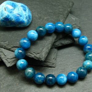 Neon Blue Apatite Genuine Bracelet ~ 7 Inches ~ 10mm Round Beads Neon Blue Apatite Genuine Bracelet ~ 7 Inches ~ 10mm Round Beads