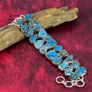 Neon Apatite Rough Bracelet, 925 Sterling Silver Bracelet, Adjustable Chain Bracelet, Raw Gemstone Bracelet, Handmade Jewelry, Wedding Gifts