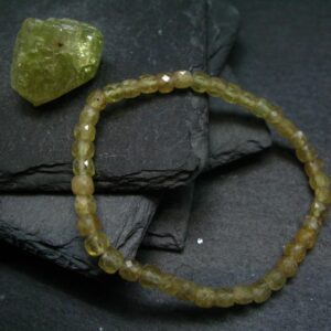 Rare Golden Apatite Genuine Bracelet From Mexico ~ 7 Inches ~ 5mm Facetted Beads