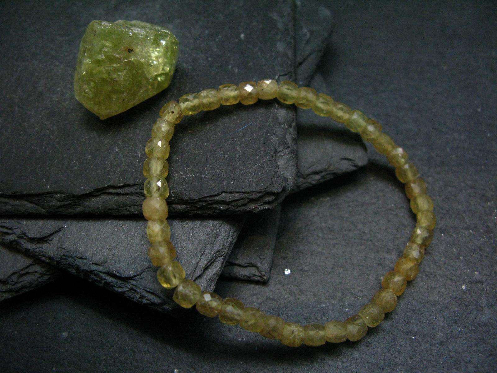 Rare Golden Apatite Genuine Bracelet From Mexico ~ 7 Inches  ~ 5mm Facetted Beads