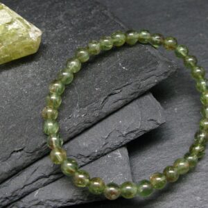 Rare Green Apatite Genuine Bracelet ~ 7 Inches ~ 6mm Round Beads