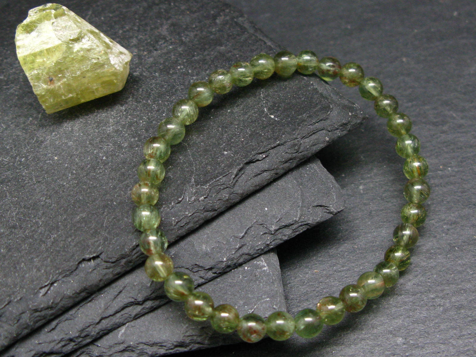 Rare Green Apatite Genuine Bracelet ~ 7 Inches ~ 6mm Round Beads Rare Green Apatite Genuine Bracelet ~ 7 Inches ~ 6mm Round Beads