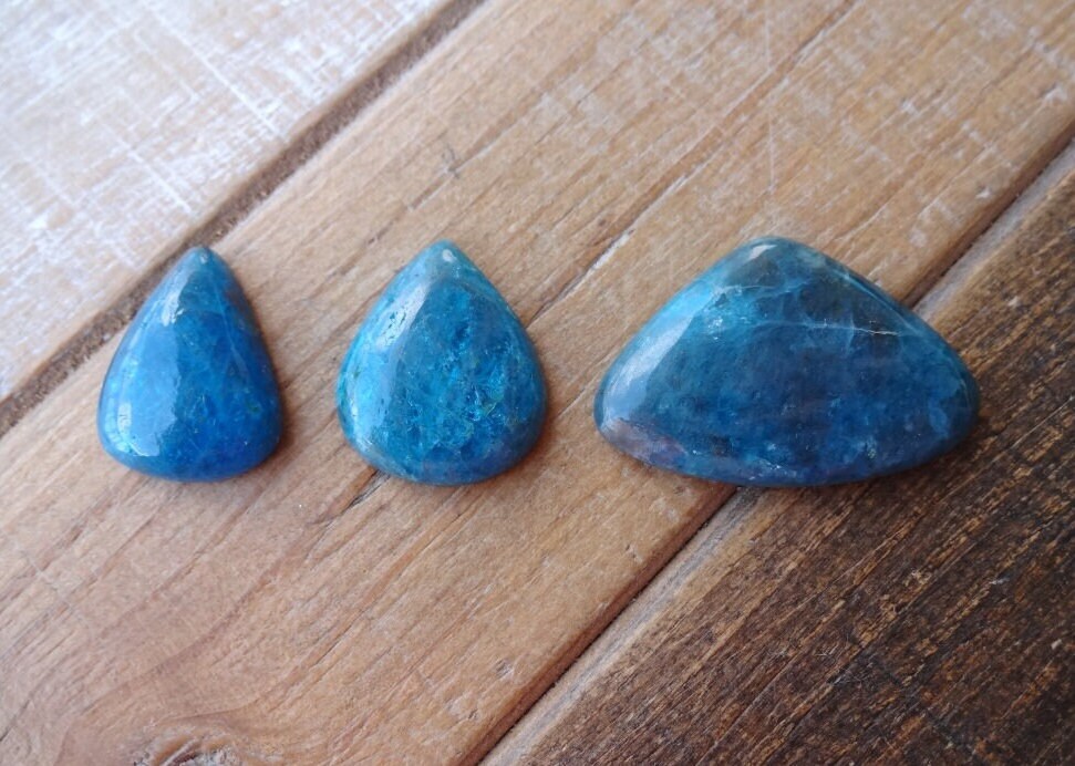 Blue Apatite Cabochon, Blue Apatite Loose Gemstone, Flat Back Cabochon, Gemstone Cabochon, Apatite Cabochon